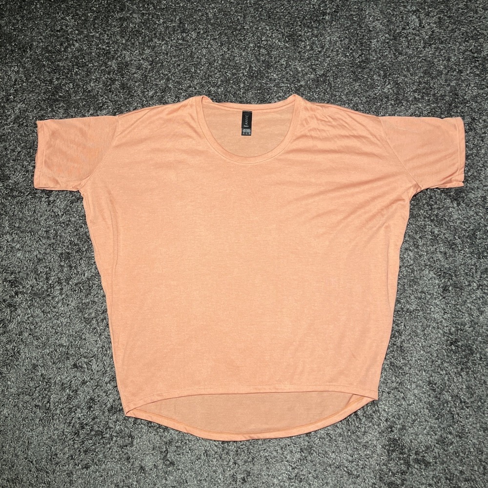 Anvil Freedom T Shirt Small Orange Short‎ Sleeves Tapered Waist Crewneck Soft